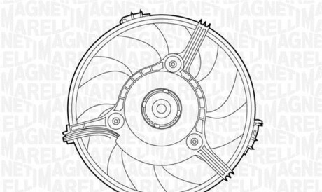 Вентилятор, охлаждение двигателя - (000959455, 3BD959455D, 8D0959455P) MAGNETI MARELLI 069422263010