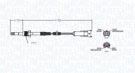 Датчик температури вихлопних газів - ((5855410, 55355404, 55190616)) MAGNETI MARELLI 172000043010