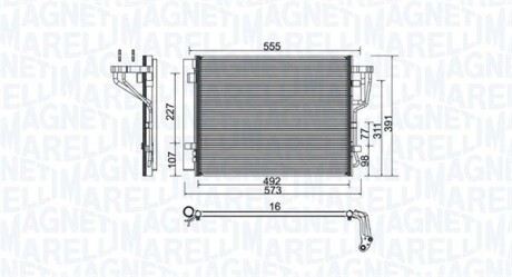 Радіатор кондиціонера в зборі - (976062L600, 976062H600) MAGNETI MARELLI 350203976000