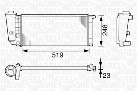 Радиатор, охлаждение двигателя - MAGNETI MARELLI 350213101000