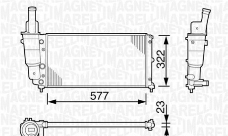 Радиатор, охлаждение двигателя - (46446734, 46465015, 7745652) MAGNETI MARELLI 350213114000