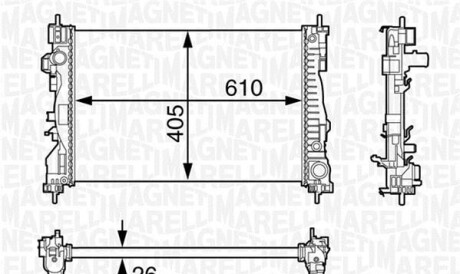 Радиатор, охлаждение двигателя - MAGNETI MARELLI 350213129700