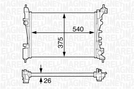 Радиатор, охлаждение двигателя - MAGNETI MARELLI 350213130100