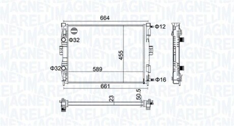 Радіатор охолоджування двигуна - ((7711135783, 8200115541)) MAGNETI MARELLI 350213160600