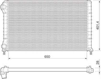 Радиатор, охлаждение двигателя - ((46749018, 46767293, 46803035, 51779232, 51867711)) MAGNETI MARELLI 350213179000