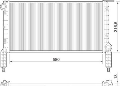 Радиатор, охлаждение двигателя - MAGNETI MARELLI 350213180000