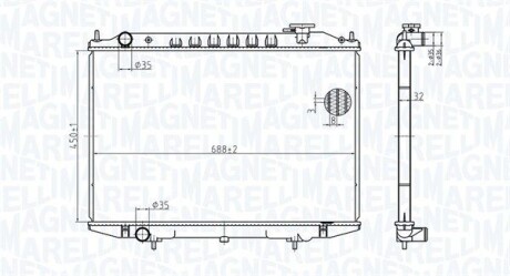 Radiator, engine cooling - ((21410VK505)) MAGNETI MARELLI 350213183500