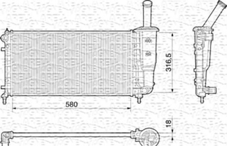 Радиатор, охлаждение двигателя - (51724183) MAGNETI MARELLI 350213196000