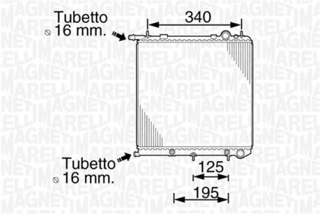 Радиатор, охлаждение двигателя - (1330C0, 1330C2, 1330C21331TV) MAGNETI MARELLI 350213819000 (фото 1)