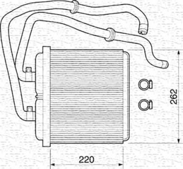 Теплообменник, отопление салона - MAGNETI MARELLI 350218072000