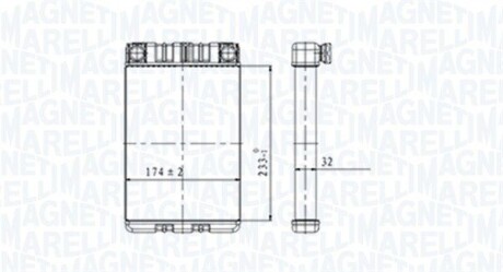 Радіатор печі салону - ((A2038300161, 2038300161)) MAGNETI MARELLI 350218428000