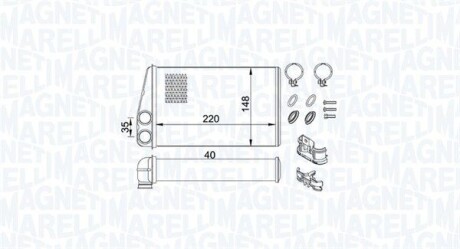 Радіатор печі салону - ((7701207712, 7701208323)) MAGNETI MARELLI 350218438000