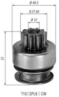 Ведущая шестерня, стартер - (m191T12271, M191T12272, M191T14371) MAGNETI MARELLI 940113020178