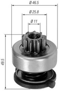 Ведущая шестерня, стартер - (03G911335, 058911335, 058911335A) MAGNETI MARELLI 940113020301