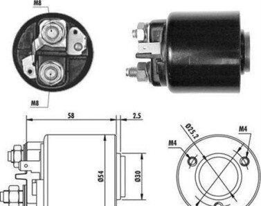 Тяговое реле, стартер - (3612023150, 124460700, 068911287J) MAGNETI MARELLI 940113050060