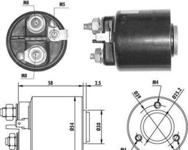 Тяговое реле, стартер - (7701045012, 583658, 583652) MAGNETI MARELLI 940113050061