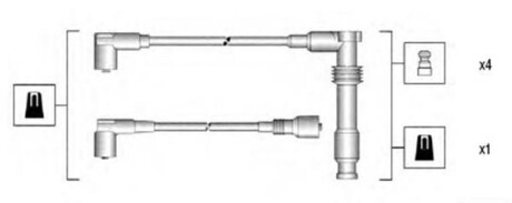 Комплект проводов зажигания - MAGNETI MARELLI 941125290681