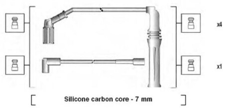 Комплект проводів запалювання CITROEN BX PEUGEOT 309 II, 405 I 1.9 06.87-12.93 - MAGNETI MARELLI 941135170704