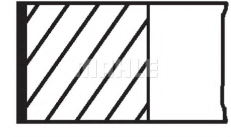 Кольца поршневые 1шт MERCEDES W221 S450 3.5-4.7 =92.9 1.5x1.75x2.5 +0.50 05> - Knecht / Mahle 00524 N1