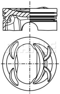 Поршень VW Golf V/ Passat/ Tiguan 1.4 TSI 06- (76.51mm/STD) (BMY, BLG, CAVD) MAHLE 028 PI 00117 000 - (03C107065CK, 03C107065BF, 03C107065AS) Knecht / Mahle 028PI00117000