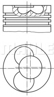 Поршень T5 1.9TDI (79.51mm STD)(1-2 цил.) - (038107065EL, 038107065EN, 038107065FQ) Knecht / Mahle 030 86 00