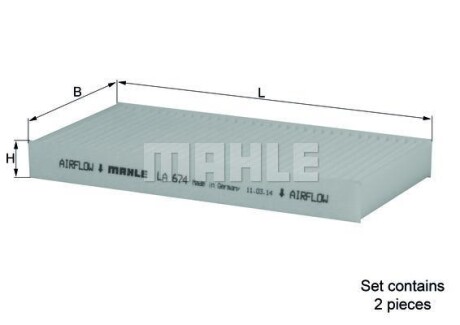 Фильтр салона - Knecht / Mahle LA 674/S