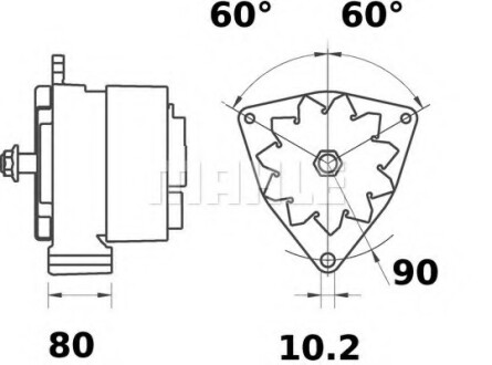 Генератор - (3761507050, 3661502050, 3661500750) Knecht / Mahle MG 460