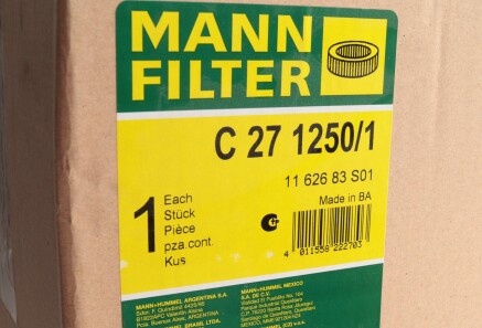Фото 2 - Воздушный фильтр MANN C 27 1250/1 (C2712501)