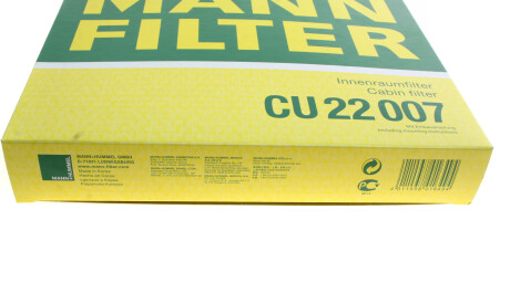 Фото 2 - Фильтр салона MANN CU 22 007 (CU22007)