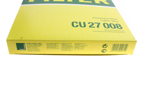 Фото 2 - Фільтр салону MANN CU 27 008 (CU27008)