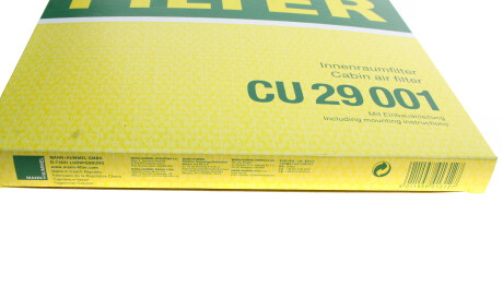 Фото 2 - Фільтр салону MANN CU 29 001 (CU29001)