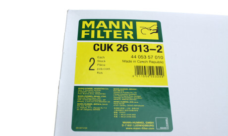 Фото 2 - Фільтр салону MANN CUK 26 013-2 (CUK260132)
