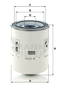 Фото 2 - Масляний фільтр MANN W 1374/9 (W13749)