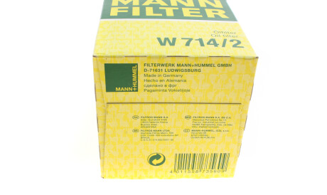Фото 2 - Масляный фильтр MANN W 714/2 (W7142)