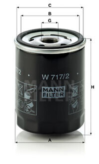 Фото 2 - Масляний фільтр MANN W 717/2