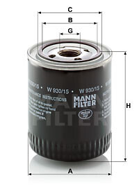 Фото 2 - Масляний фільтр MANN W 930/15