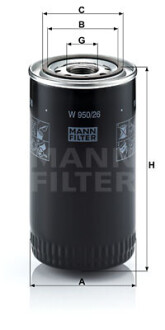 Фото 2 - Масляный фильтр MANN W 950/26 (W95026)