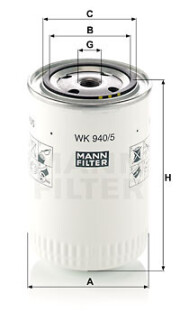 Фото 2 - Топливный фильтр MANN WK 940/5 (WK9405)