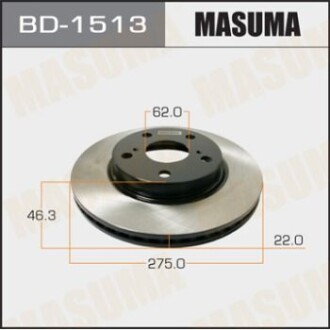 Диск тормозной передний (кратно 2) Toyota Corolla (06-) (BD-1513) - MASUMA BD1513