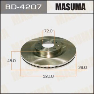 Диск тормозной передний (кратно 2) Mazda CX-7, CX-9 (07-12) (BD-4207) - MASUMA BD4207