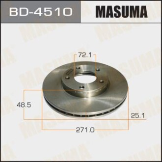 Диск тормозной передний (кратно 2) Mazda 3, 5 (03-06) (BD-4510) - MASUMA BD4510