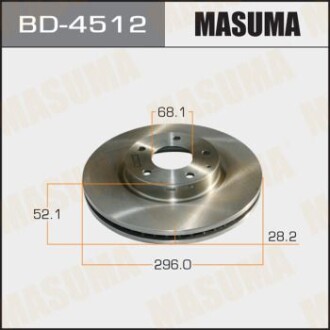 Диск тормозной передний (кратно 2) Mazda CX-5, 6 (11-) (BD-4512) - MASUMA BD4512