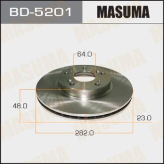 Диск тормозной передний (кратно 2) Honda Civic (06-12) (BD-5201) - MASUMA BD5201