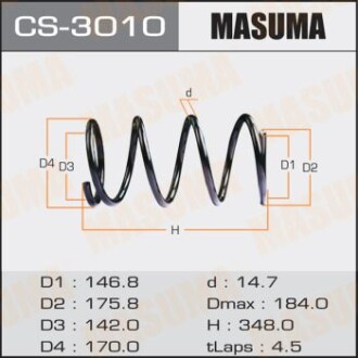 Пружина підвіски передня Mitsubishi Outlander (08-14) (CS-3010) - (4040A174, 4040A191) MASUMA CS3010