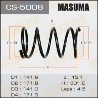 Пружина подвески передняя Honda CR-V (02-) (CS-5008) - MASUMA CS5008