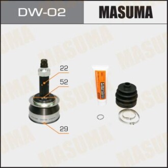 ШРУС 29x52x22 CHEVROLET AVEO (T250, T255), CHEVROLET LACETTI (J200) (DW-02) - MASUMA DW02