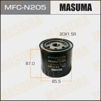 Фильтр масляный Nissan Pathfinder (10-14)/ Renault Laguna III (08-15), Scenic III (09-16) 3.0 D (MFC-N205) - (1520800Q0N, 1651080KA1, 1651080KA1000) MASUMA MFCN205