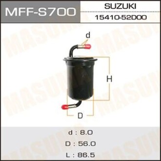 Фильтр топливный Suzuki Grand Vitar 2.7 (-09) (MFF-S700) - (fp3413480, 0k24020490, 0k37020400) MASUMA MFFS700