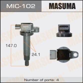 Катушка зажигания TOYOTA P38PRIUS, VITZ / 1NZFE, 2SZFE, 1NZFXETOYOTA COROLLA (MIC-102) - (90919T2007, 9091902265, 9091902240) MASUMA MIC102