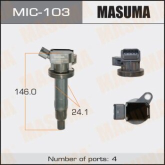 Катушка зажигания Toyota Avensis 1.6, 1.8 (00-08), Corolla 1.6, 1.8 (00-11) (MIC-103) - MASUMA MIC103